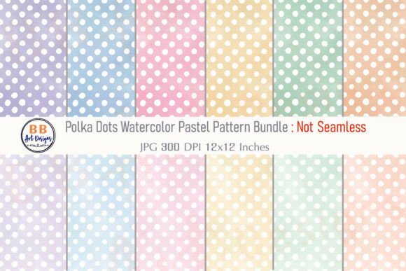 Download Watercolor Polka Dot Pattern Paper JPG - Premium Bundle