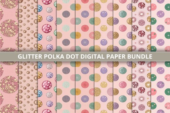 Download Glitter Polka Dot Digital Paper Bundle - Polka dot Collection