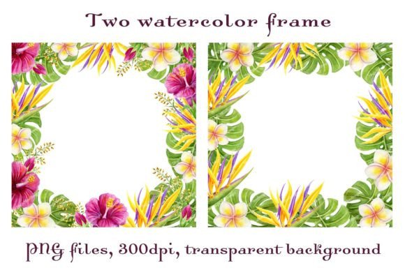 Download Tropical Frames Flowers Palm Leaves PNG - Leaves png Collection