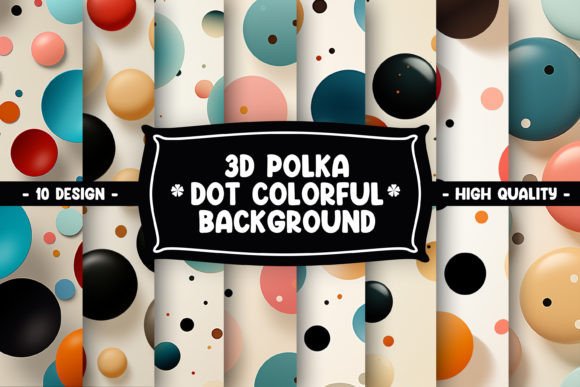 Download 3d Colorful Polka Dot Background Set - Polka dot Collection