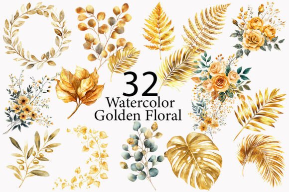 Download Gold Leaves Png, Gold Botanical Elements - Leaves png Collection