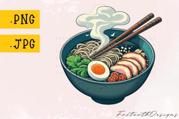 Download Ramen Noodle Bowl with Toppings - Noodle Collection