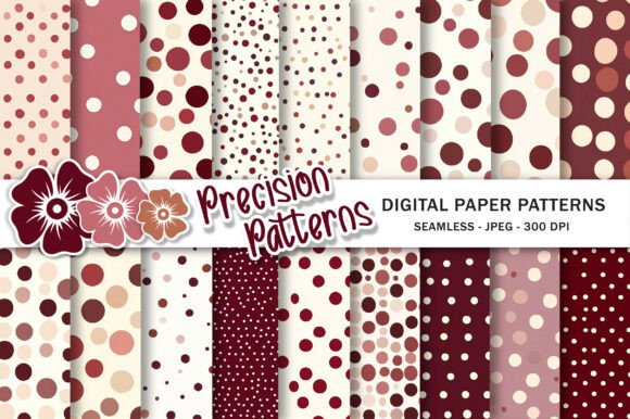 Download Burgundy Pink Polka Dot Digital Paper - Premium Bundle